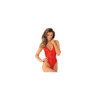 Body string rouge échancré en dentelle 